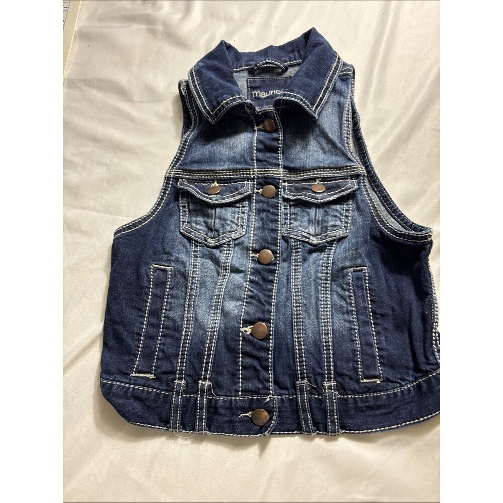 Kids  Maurices medium jean vest Western Hip Hop, Boho Versatile Spring Fall X